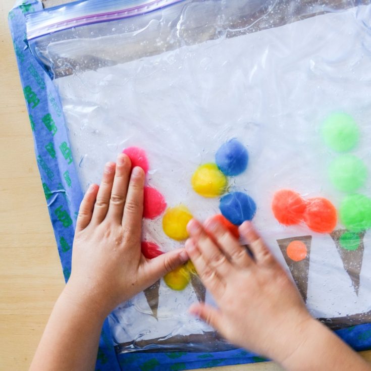 Image for Counting and Color Matching Pompom Ice Cream Hair Gel Sensory Bag
