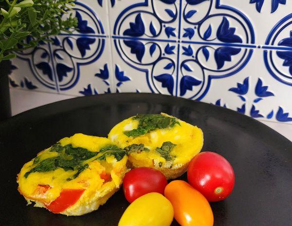Image for Cheesy Tomato Spinach Egg Muffins