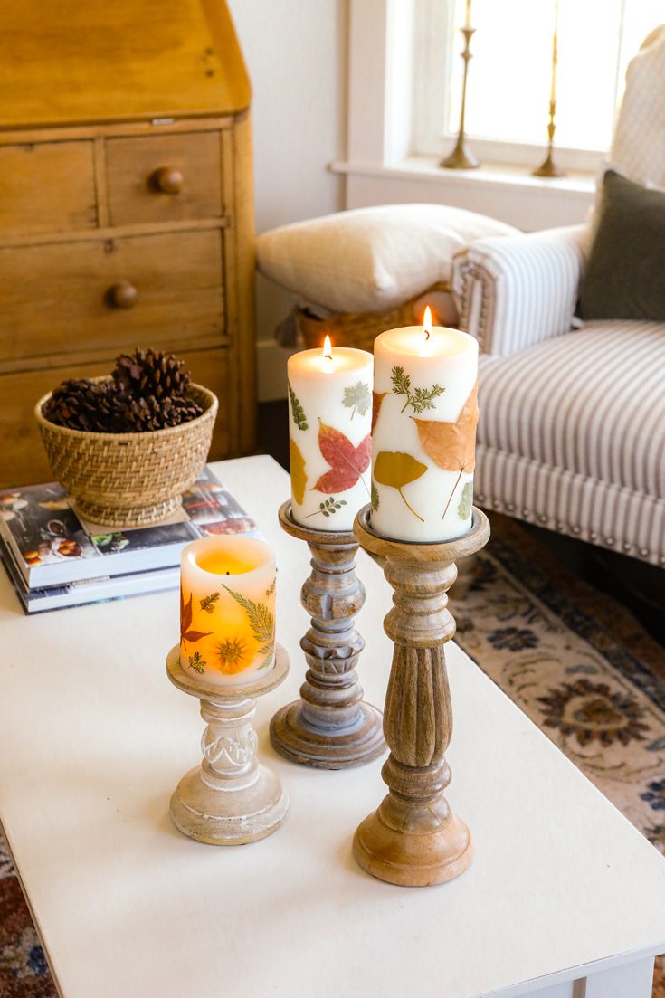 Image for Fall Leaf Pressed Flower Candles