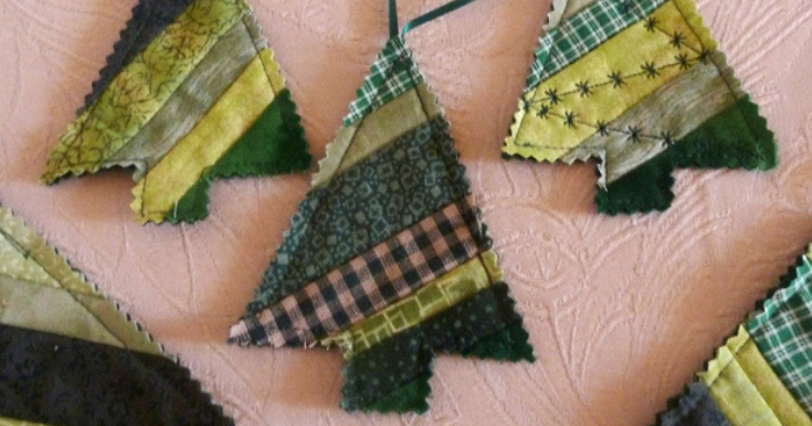 Image for Scrap Fabric Christmas Tree Ornaments 