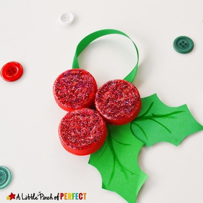Image for Homemade Milk Cap Holly Ornaments