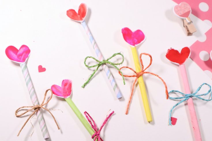 Image for Thumbprint heart wand valentine&rsquo;s Day craft for kids