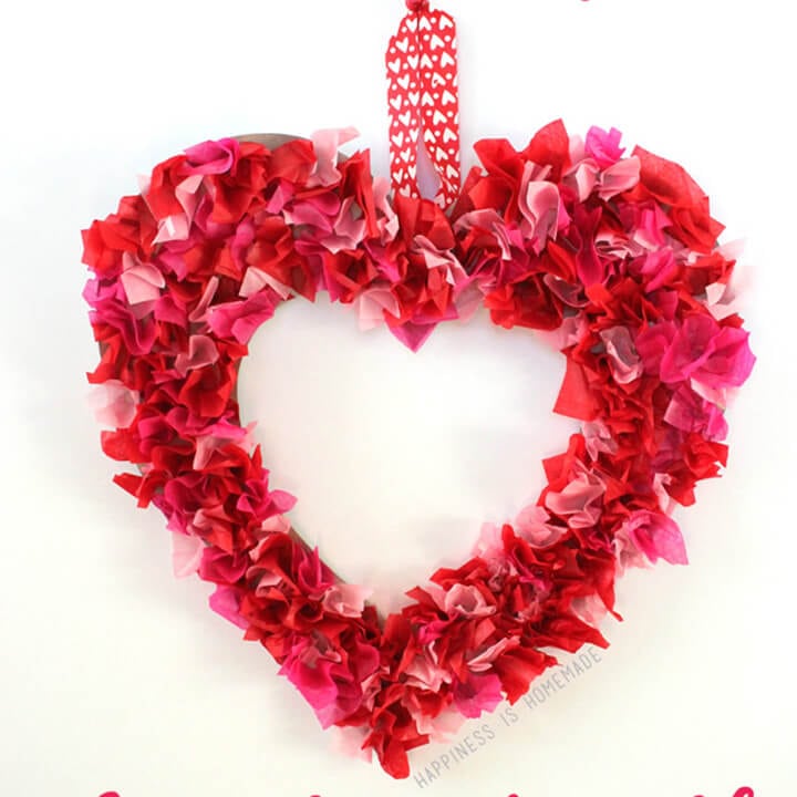 Image for Valentine&rsquo;s Kids Craft: Tissue Paper Heart Wreath