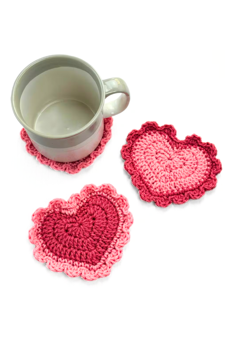 Image for Easy Crochet Heart Coaster Pattern