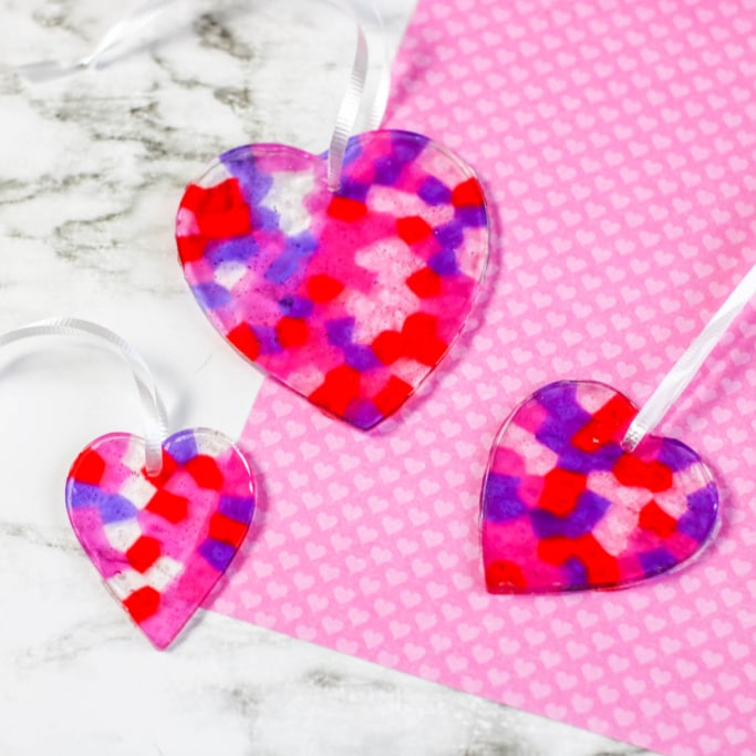 Image for Heart Valentine Suncatchers with Melted Beads
