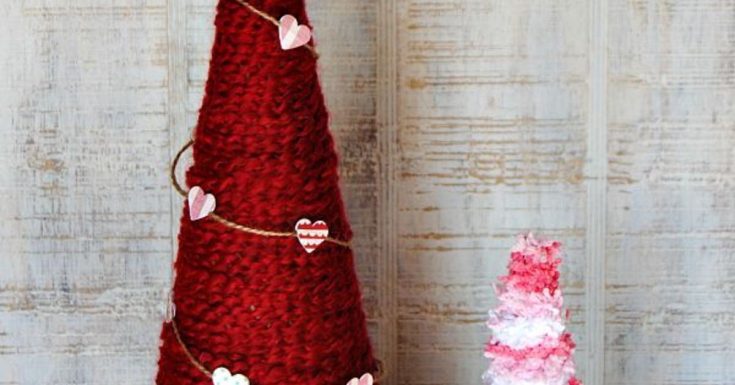 Image for Yarn Wrapped Valentine Trees